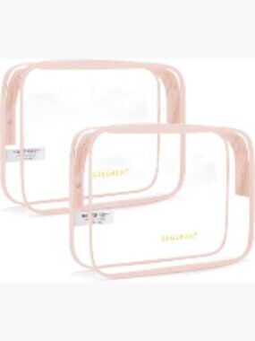 Clear Toiletry Bag 2-Pack TSA Approved Water-Resistant Travel Cosmetic Makeup